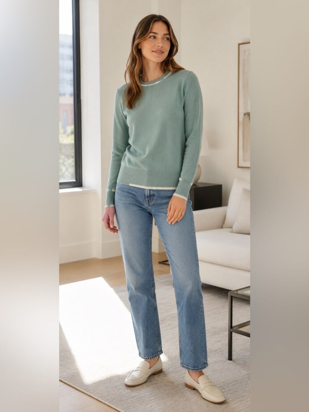 Chinti & Parker Mint Wool Cashmere Crewneck Sweater XS